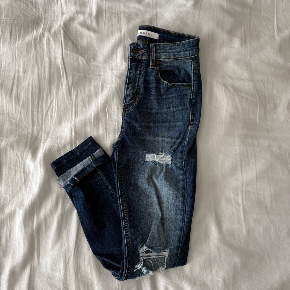 Medium Wash Bella Super High Rise Ankle Skinny Jeans